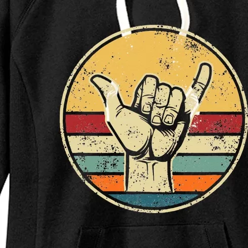 Shaka Good Vibes Hang Loose Surfing Beach Apparel Design Women's Fleece Hoodie