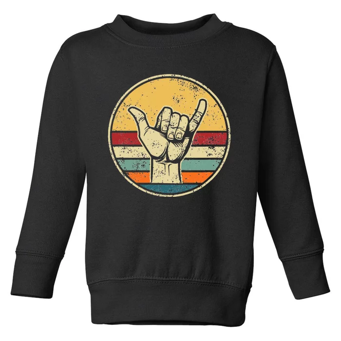 Shaka Good Vibes Hang Loose Surfing Beach Apparel Design Toddler Sweatshirt