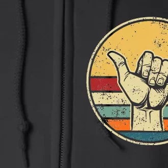 Shaka Good Vibes Hang Loose Surfing Beach Apparel Design Full Zip Hoodie