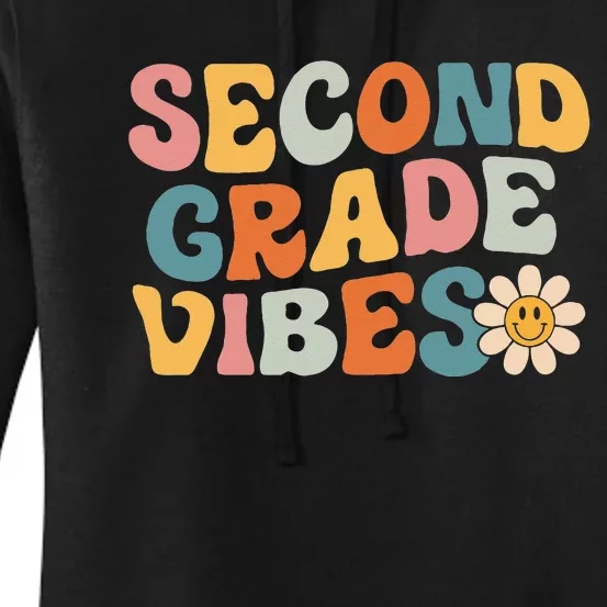 Second Grade Vibes 2nd Grade Team Retro 1st Day Of School Women's Pullover Hoodie