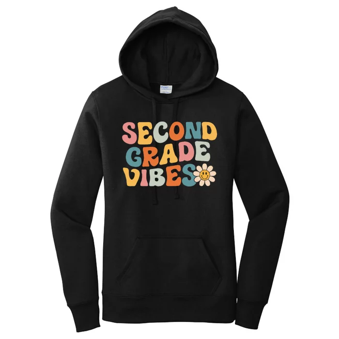 Second Grade Vibes 2nd Grade Team Retro 1st Day Of School Women's Pullover Hoodie