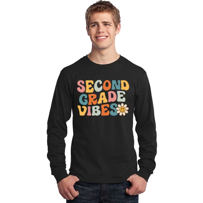 Second Grade Vibes 2nd Grade Team Retro 1st Day Of School Tall Long Sleeve T-Shirt