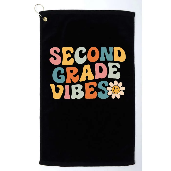 Second Grade Vibes 2nd Grade Team Retro 1st Day Of School Platinum Collection Golf Towel