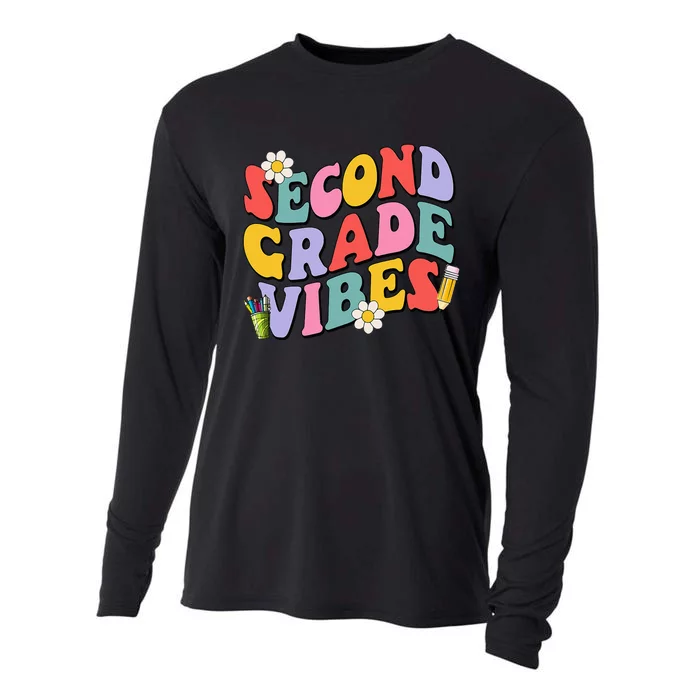 Second Grade Vibes Back To School 2nd Grade Team 1st Day Cooling Performance Long Sleeve Crew