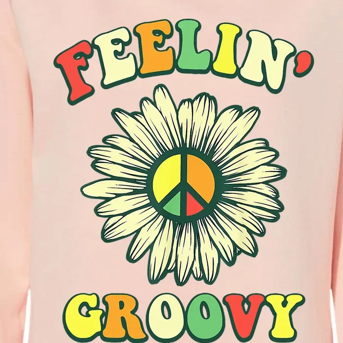 Sunflower Good Vibes Quote Feelin Groovy Hippie Peace Womens California Wash Sweatshirt