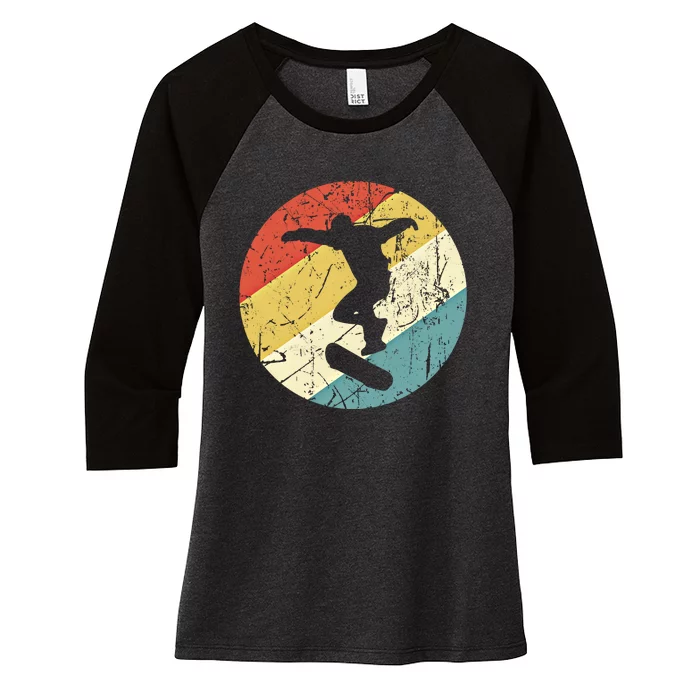 Skateboarding Gift Vintage Retro Skateboarder Gift Women's Tri-Blend 3/4-Sleeve Raglan Shirt