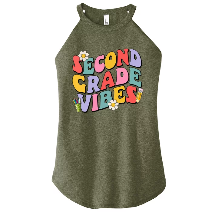 Second Grade Vibes Back To School 2nd Grade Team 1st Day Women’s Perfect Tri Rocker Tank