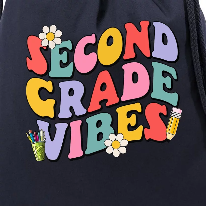 Second Grade Vibes Back To School 2nd Grade Team 1st Day Drawstring Bag