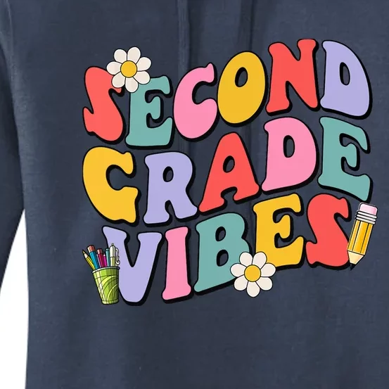 Second Grade Vibes Back To School 2nd Grade Team 1st Day Women's Pullover Hoodie