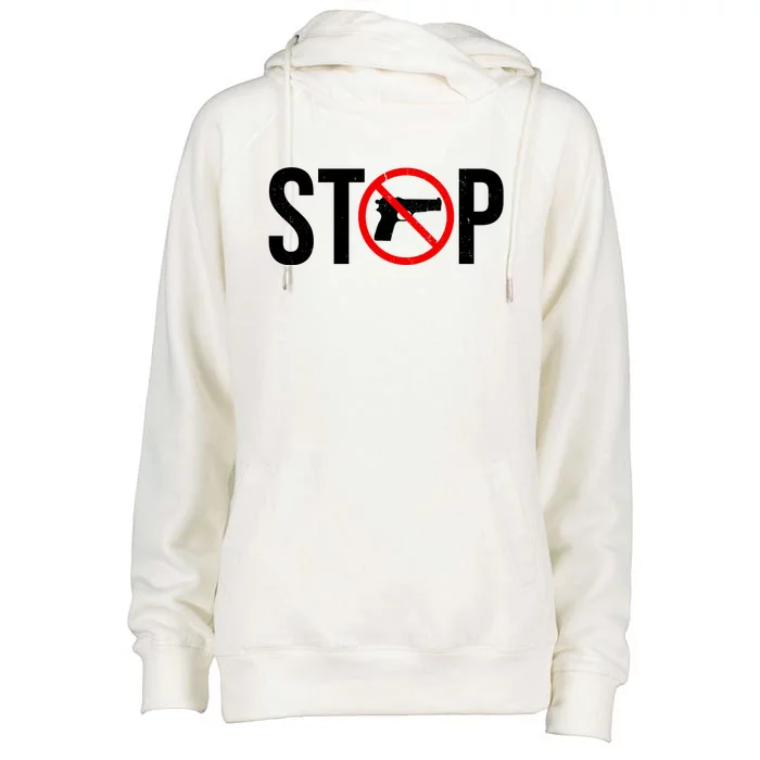 Stop Gun Violence Anti Guns Womens Funnel Neck Pullover Hood