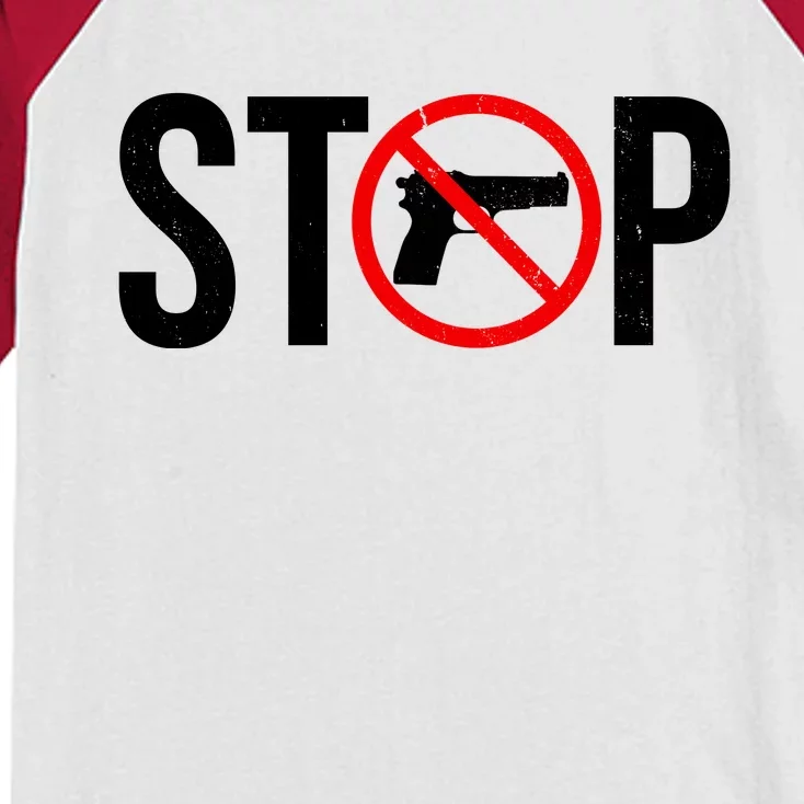 Stop Gun Violence Anti Guns Kids Colorblock Raglan Jersey