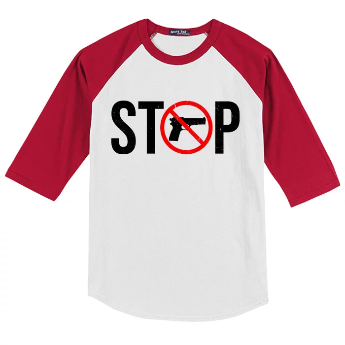 Stop Gun Violence Anti Guns Kids Colorblock Raglan Jersey