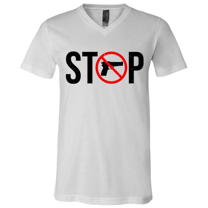 Stop Gun Violence Anti Guns V-Neck T-Shirt