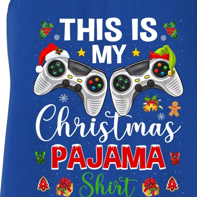 Santa Gamer Video Game Games This Is My Christmas Pajama Cool Gift Women's Racerback Tank