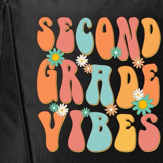 Second Grade Vibes 2Nd Grade Teacher Back To School Groovy Meaningful Gift City Backpack