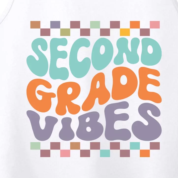 Second Grade Vibes Retro Groovy 2nd Grade Back To School Gift Performance Tank