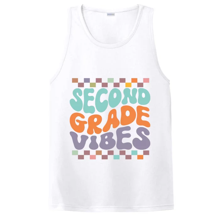 Second Grade Vibes Retro Groovy 2nd Grade Back To School Gift Performance Tank