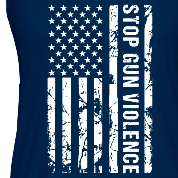 Stop Gun Violence Gun Awareness American Flag Ladies Essential Flowy Tank