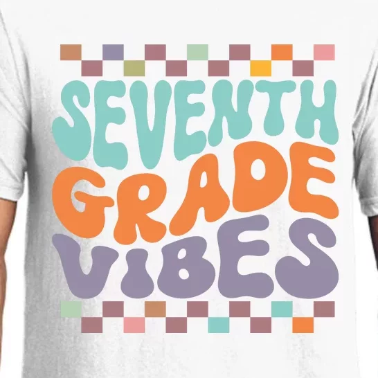 Seventh Grade Vibes Retro Groovy 7th Grade Back To School Gift Pajama Set