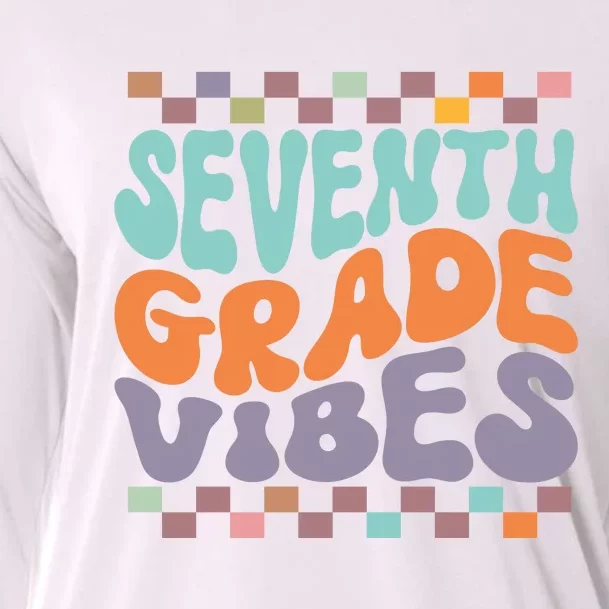 Seventh Grade Vibes Retro Groovy 7th Grade Back To School Gift Cooling Performance Long Sleeve Crew