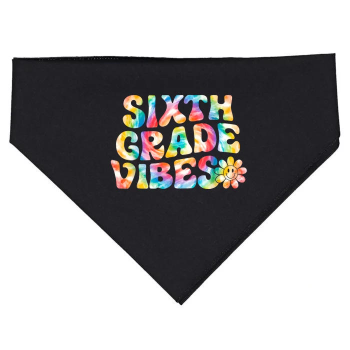 Sixth Grade Vibes 6th Grade Team Retro Back To School USA-Made Doggie Bandana