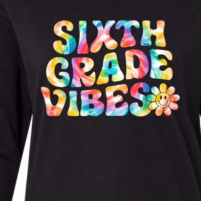 Sixth Grade Vibes 6th Grade Team Retro Back To School Womens Cotton Relaxed Long Sleeve T-Shirt