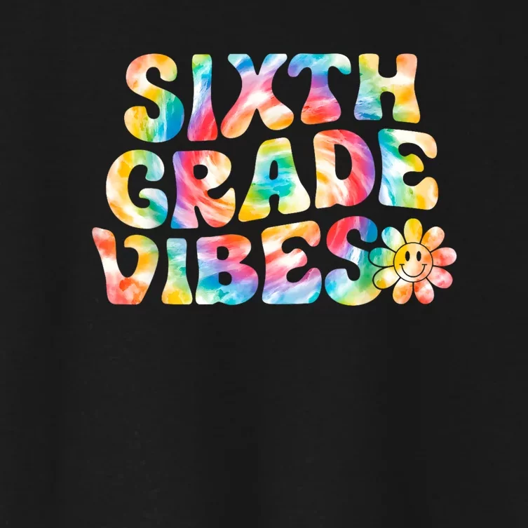 Sixth Grade Vibes 6th Grade Team Retro Back To School Women's Crop Top Tee