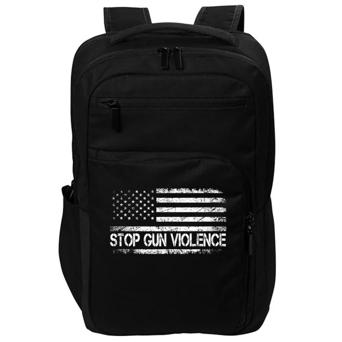 Stop Gun Violence End Gun Violence America Flag Impact Tech Backpack