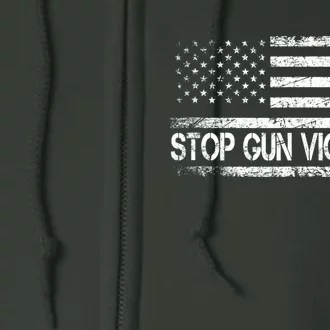 Stop Gun Violence End Gun Violence America Flag Full Zip Hoodie