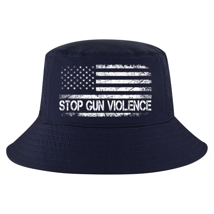 Stop Gun Violence End Gun Violence America Flag Cool Comfort Performance Bucket Hat