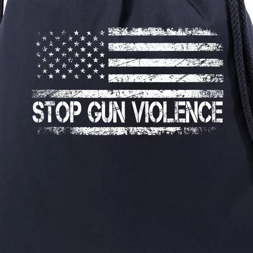 Stop Gun Violence End Gun Violence America Flag Drawstring Bag