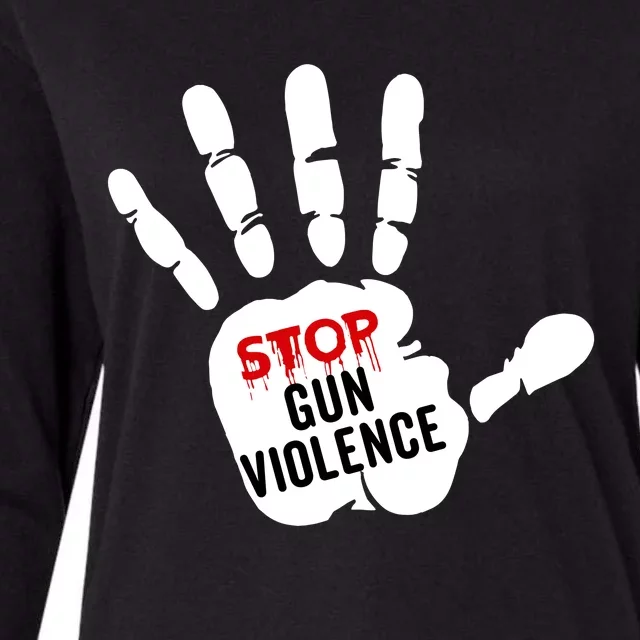 Stop Gun Violence Anti Gun Pro Life Womens Cotton Relaxed Long Sleeve T-Shirt