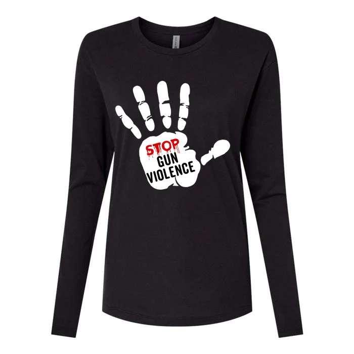 Stop Gun Violence Anti Gun Pro Life Womens Cotton Relaxed Long Sleeve T-Shirt