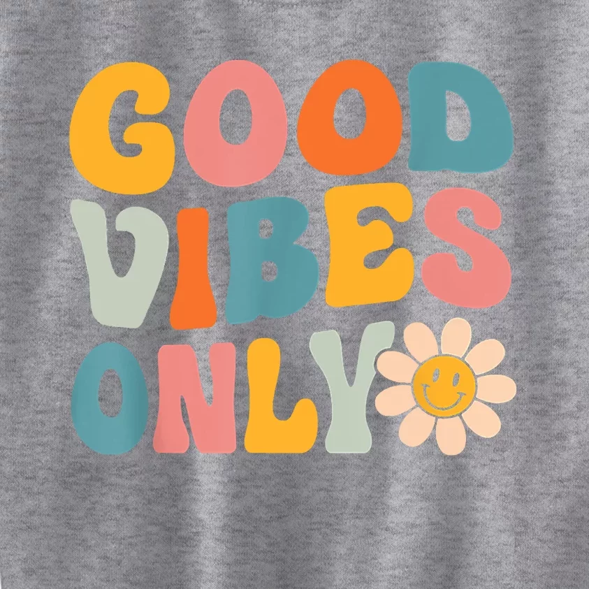 Summer Good Vibes Only Groovy Retro Beach Hawaii Vacation Kids Sweatshirt