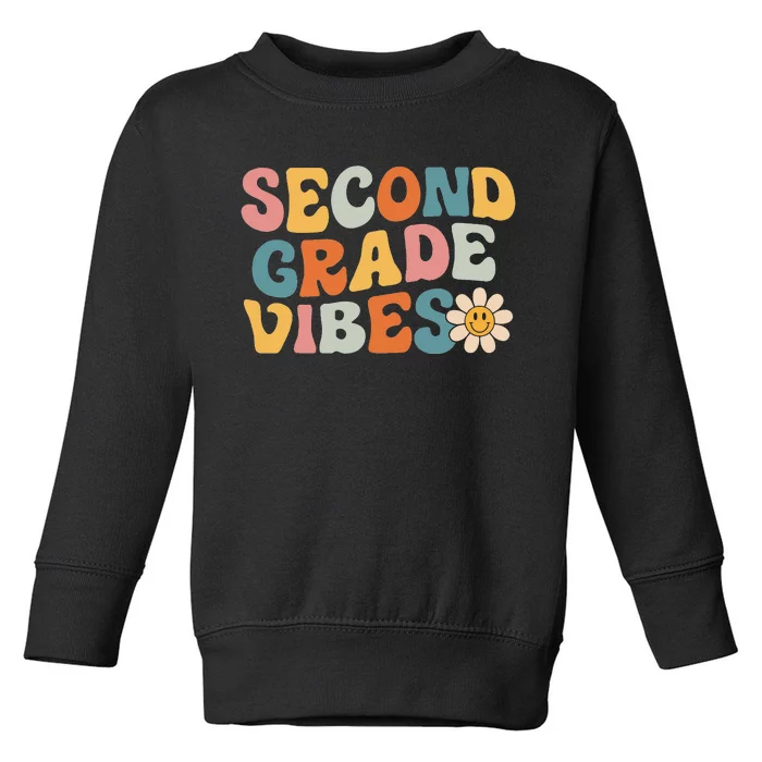 Second Grade Vibes 2nd Grade Team Retro 1st Day of School Toddler Sweatshirt