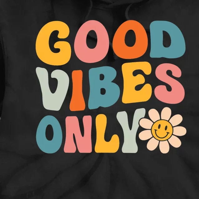 Summer Good Vibes Only Groovy Retro Beach Hawaii Vacation Tie Dye Hoodie