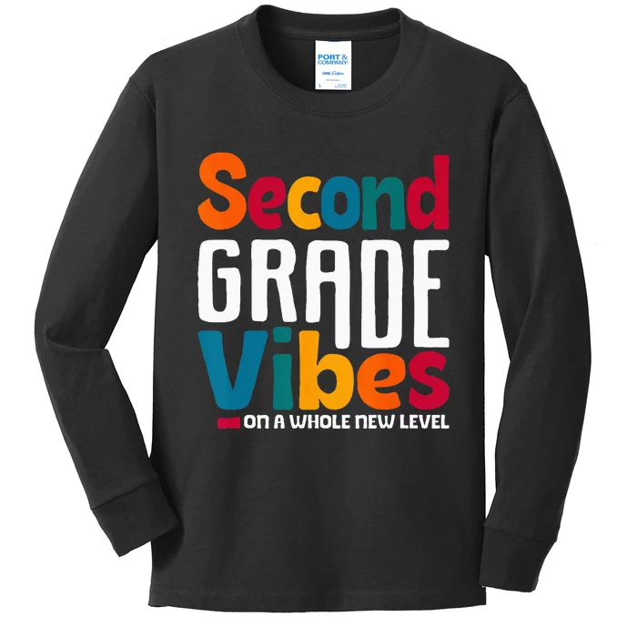 Second Grade Vibes Vintage 1st Day Of School Team 2nd Grade Kids Long Sleeve Shirt