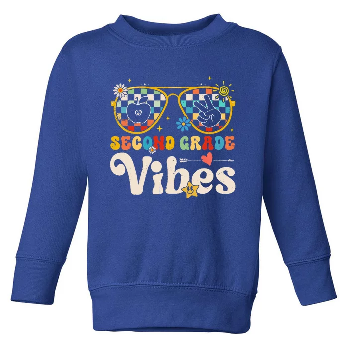 Second Grade Vibes 2nd Grade Team Retro 1st Day Of School Toddler Sweatshirt