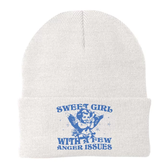 Sweet Girl With Few Anger Issues Knit Cap Winter Beanie