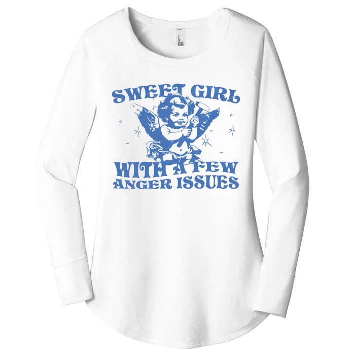 Sweet Girl With Few Anger Issues Women's Perfect Tri Tunic Long Sleeve Shirt