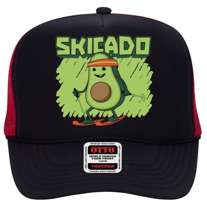 Skicado Gift Winter Snow Sports Skier Ski Mountains Skiing Gift High Crown Mesh Trucker Hat