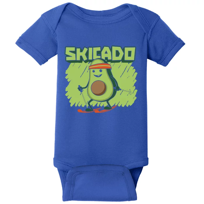 Skicado Gift Winter Snow Sports Skier Ski Mountains Skiing Gift Baby Bodysuit