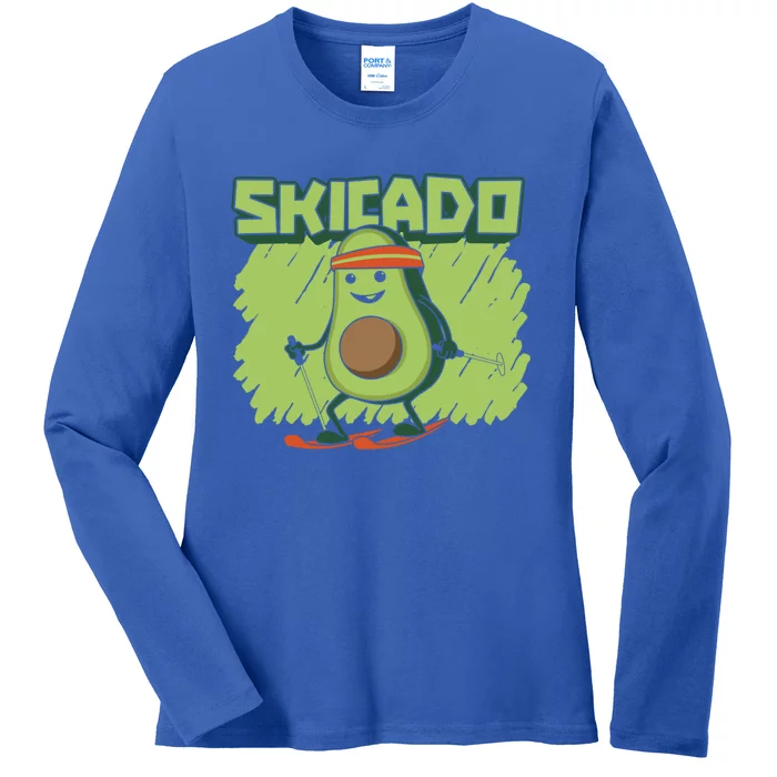 Skicado Gift Winter Snow Sports Skier Ski Mountains Skiing Gift Ladies Long Sleeve Shirt