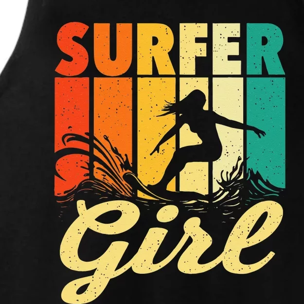 Surfer Girl Waves Surfing Trainer Surfboard Lover Ladies Tri-Blend Wicking Tank