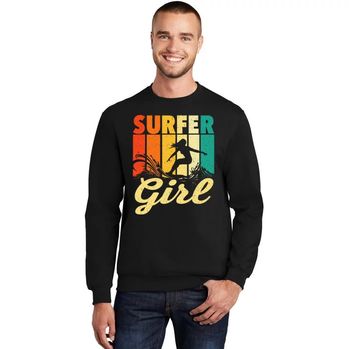 Surfer Girl Waves Surfing Trainer Surfboard Lover Sweatshirt