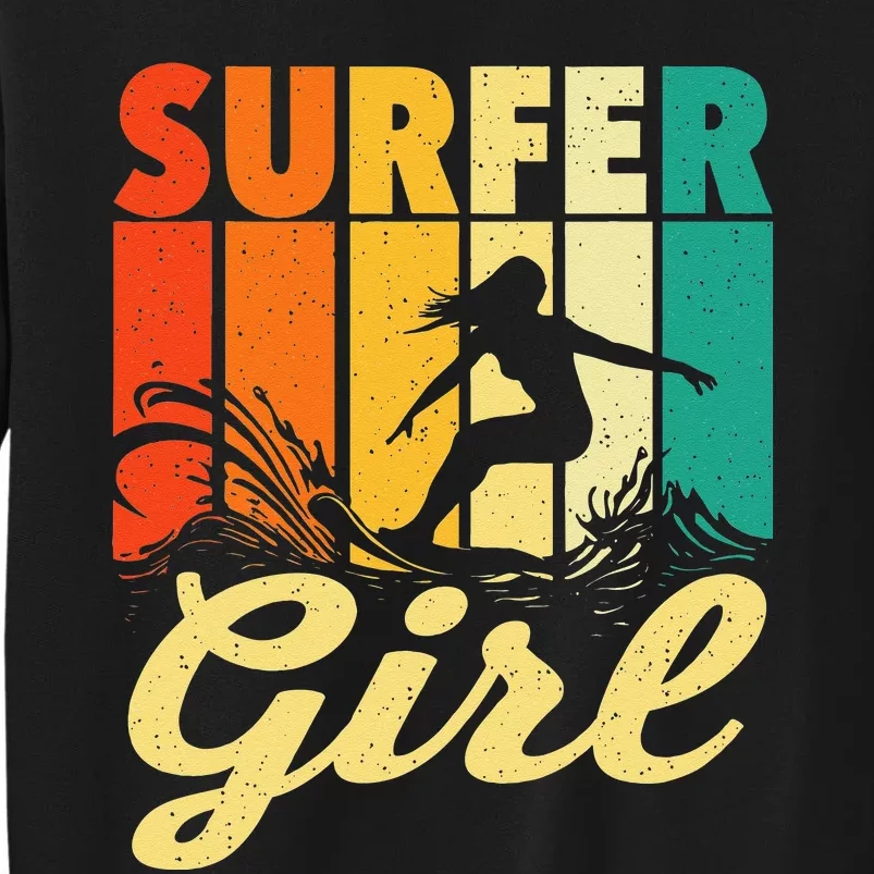 Surfer Girl Waves Surfing Trainer Surfboard Lover Sweatshirt