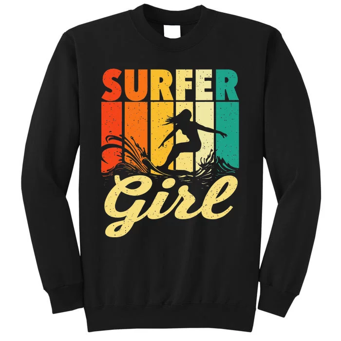 Surfer Girl Waves Surfing Trainer Surfboard Lover Sweatshirt