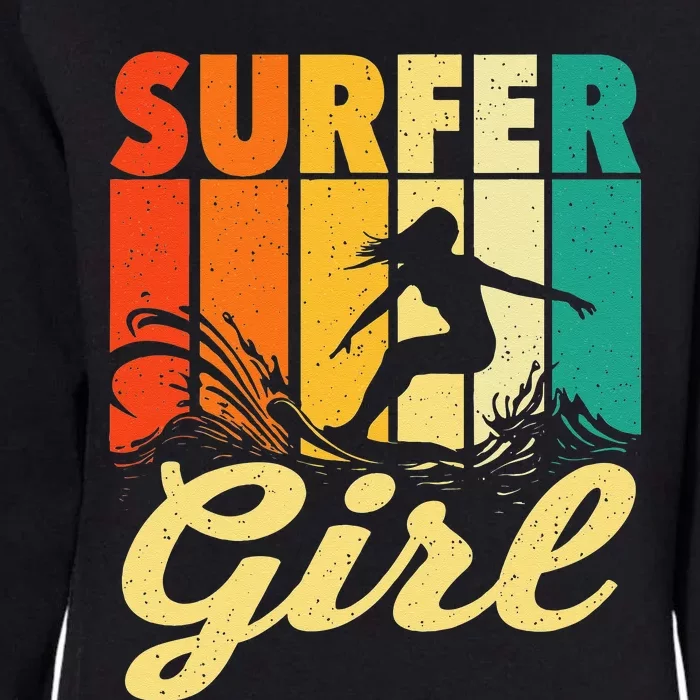 Surfer Girl Waves Surfing Trainer Surfboard Lover Womens California Wash Sweatshirt