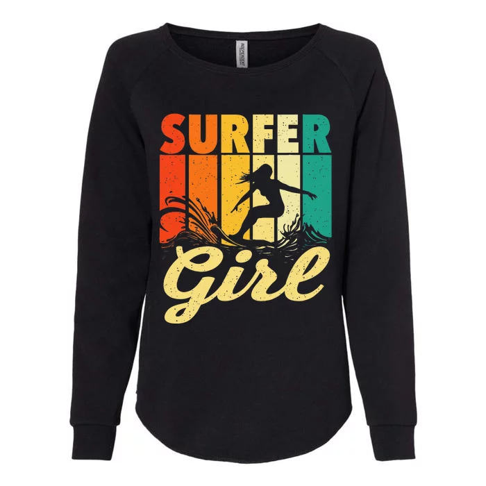 Surfer Girl Waves Surfing Trainer Surfboard Lover Womens California Wash Sweatshirt