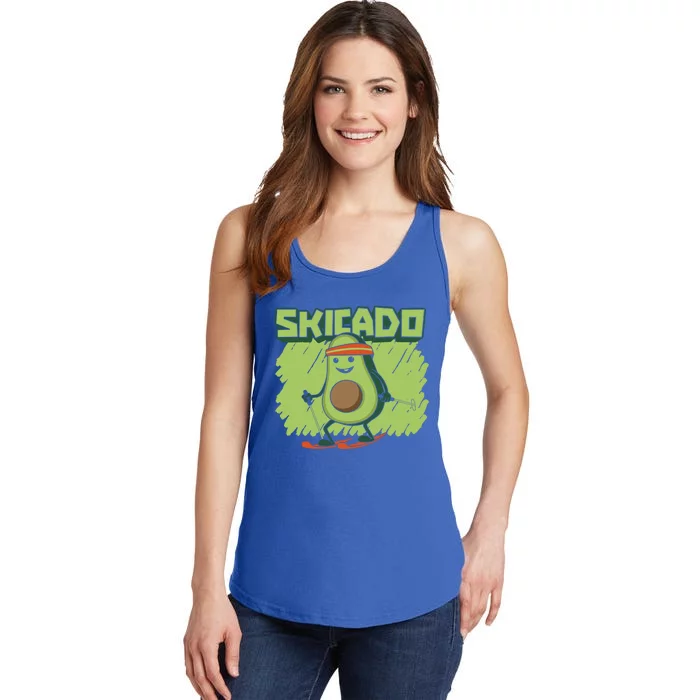 Skicado Gift Winter Snow Sports Skier Ski Mountains Skiing Gift Ladies Essential Tank